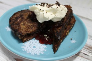 This Black Forest Stuffed French Toast is a must-try for any Chocolate Lover! It would make a great Christmas Brunch menu item!